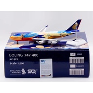 L2002 Alloy Collectible Plane Gift SQ Wings 1:200 Singapore Airlines Boeing B747-400 Diecast Aircraf