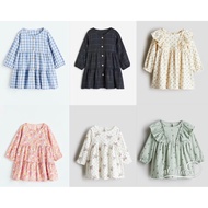 (069)Long-sleeved mid-button dress H&M