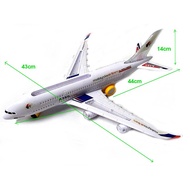 Kapalterbang 43cm Big Size Aeroplane Moving Airplane Toys Kapal terbang With Flash Light Sound Toys 