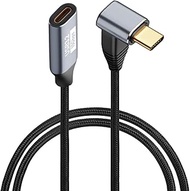Right Angle USB C Extension Cable 10Gbps 100W 4K@60Hz USB Male to Female Charging/Data Transfer Cord