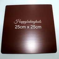 25cm square cake stand, 25cm brown plastic cake stand, 25cm brown square cake base