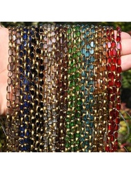 復古金色兼具時尚感的菱形水晶球,適用於diy珠寶首飾、橢圓形玻璃間距珠子、耳環項鍊配飾
