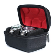 RIGICASE Hard Compact Watch Roll travel case, 2 Slots Portable holder and Organizer with Soft Pillow