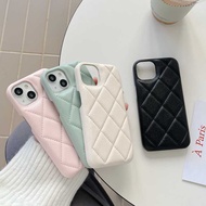 IPhone17promaxfrench styleRhombus Apple 16 Lychee Pattern 15 Luxury Leather 14 Phone Case Foreign Tr