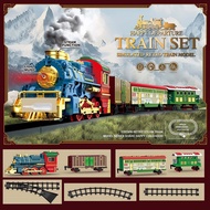 Christmas Classic Train with Smoke Small Train Track Electric Light Music Smoke Track Small Train To