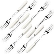 18-10 stainless steel 8 Packs Fine tableware ceramics handle cake fork fruit fork dessert forks 6inc