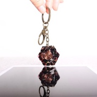 【聖誕飾品】宇宙螺旋石榴石黑曜石鑰匙圈/天然礦-奧根塔
