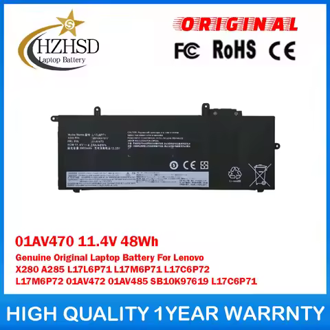01AV470 11.4V 48Wh Genuine Original Laptop Battery For Lenovo X280 A285 L17L6P71 L17M6P71 L17C6P72 L