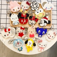 [GUONG03] MIRROR WITH POCKET KEYCHAIN GRANITE SANRIO CARTOON ADORABLE HIGH QUALITY KOREAN, ESIS ACCE