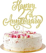 AROKIPPRY Happy 27th Anniversary Cake Toppers -Wedding Anniversary Party Decorations, 27th Wedding A