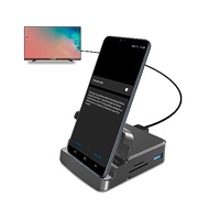 GKI Docking Station, USB C Mobile Phone to 4K HDMI Hub, 8-in-1 Charging Station, Support DP Alt Mode