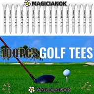 MAGICIANOK 100pcs Golf Wood Tees, Wooden Digital Scale White Striped Golf Tee, Golf Training Aids 69