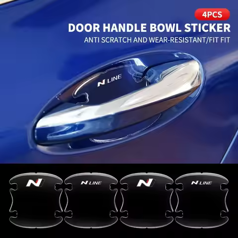 4pc Transparent Car Door Handle Bowl Protector Film Anti-Scratch Sticker For Hyundai N Nline Tucson