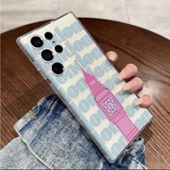 Transparent TPU Softcase LONDON Motif biru For SAMSUNG A02/A03/A04/A05/A10/A11/A12/A14/A16/A20/A22/A