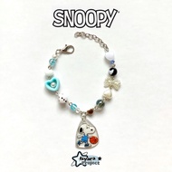 SNOOPY CHARM BRACELET PAPER SHRINK AESTHETIC Y2K BEAD BRACELET BY ISVARA PROJECT