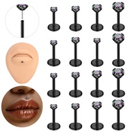 1 PC Blcak Plug-in Lip Piercing Stainless Steel Ear Stud Ear Cartilage Helix Piercing Jewelry Mixcol