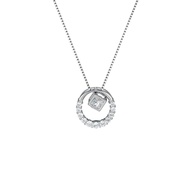 [C & C] Square Pendant Ring Necklace (926 Silver Anti-Allergic) _ N-CC-Y026