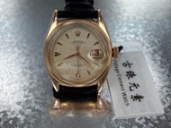 Rolex Bubbleback RG 6305 18K玫瑰金·烏蠅字·全紅日曆 紅 Datejust·密齒圈·尖針