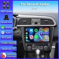 Android 15 Carplay Auto For Renault Kadjar 2015 2016 2017 2018 2019 AI Voice Multimedia Navigation C