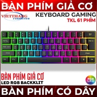 Gaming mechanical keyboard 61 Keys 7-color Backlit Led 8 lighting effects
