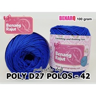 POLYESTER KNITTING YARN D27 PLAIN 42 POLY D27 PLAIN 42 COLORS ELECTRICbiru