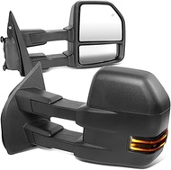 DNA Motoring TWM-058-T666-BK- Powered w/LED Turn Signal Side Towing Mirror Replacement