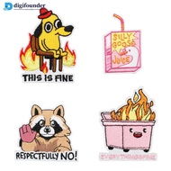 DIGIFOUNDER Funny Embroidery Repair Patch Iron On Patch Hip Hop Apparel Appliques Stickers Badges DI