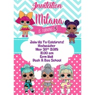 Lol surprise custom Invitation/LOL custom Invitation card