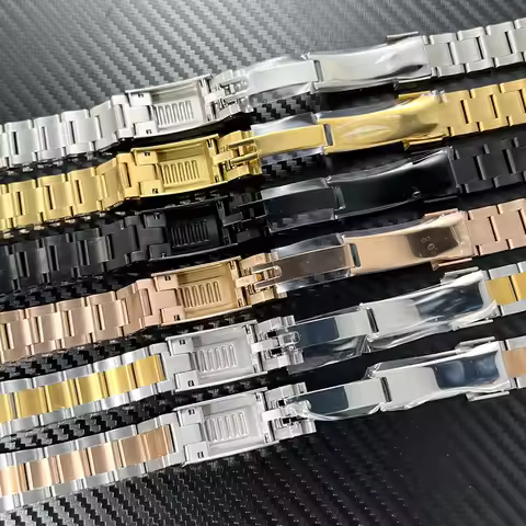 NH35 Submariner Case 904L Stainless Steel Watch Strap 20mm Glide Lock Buckle Silver Oyster Bracelet 