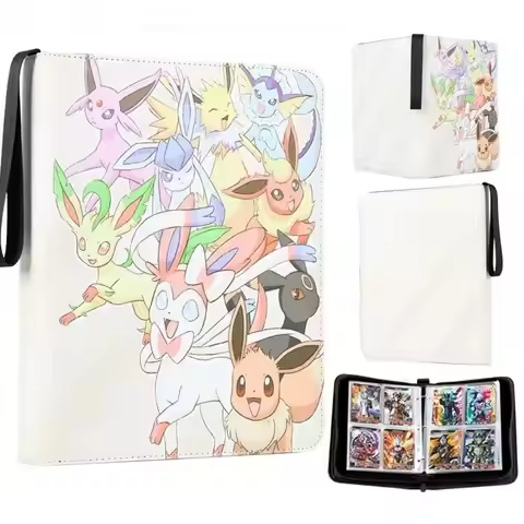 400Pcs Cards Capacity Pocket monster Card Album Waterproof Zipper 4 Pocket EVA Game Card Collection 