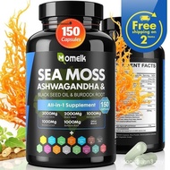 Sea Moss 3000mg, Ashwagandha 1000mg, Black Seed Oil 2000mg, Turmeric 1000, mgBurdock 1000mg Bladderw