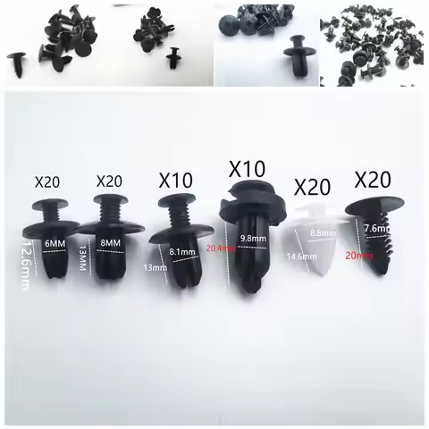 6 Size 100Pc Auto Fastener Clips Rivet Mixed Car Clips for Mini Cooper R52 R53 R55 R56 R58 R59 R60 R