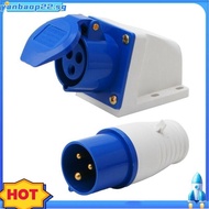 16 Amp 3 Pin Embedded Connection Waterproof Plug Socket