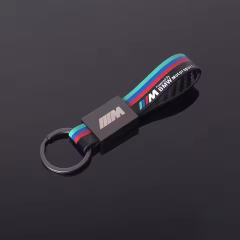 Carbon Fibre Leather M Sport Car Key Fobs Ring Key Chain for Bmw M Emblem G30 G32 3 4 5 7 M3 M4 M5 X