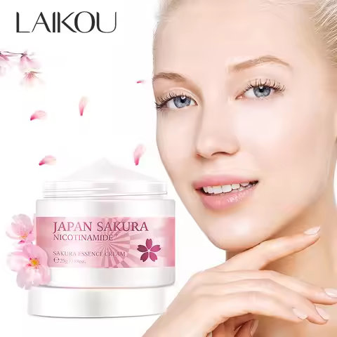 LAIKOU Cherry Blossom Face Cream hyaluronic acid Moisturizing Cream Sakura VC Snail Day Serum For Fa