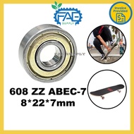 Ball Bearing 608 ZZ ABEC-5 8x22x7mm Deep Groove Bearing Skateboard