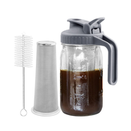 Cold Brew Coffee Maker with Stainless Steel Super Dense Filter for Iced Brew Coffee, Ice Tea B