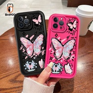 Fashion Pink White Butterfly Phone Case For VIVO Y11 2019 Y17 Y12 Y3s 2020 Y12i Y15 VIVO 1904 1906 1