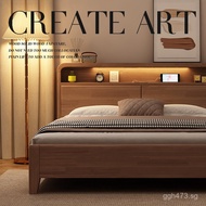 Double Bed1.8Solid Wood Bed Storage Small Apartment Modern Minimalist1.5Master Bedroom Bed Storage H