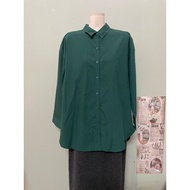 Japanese women's shirt, dark green, size xl a84