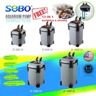 AQUARIUM SOBO Canister External Filter with UV Sterilizer SF-850F-UV SF-1000F-UV SF1500F-UV Tank Saltwater Freshwater