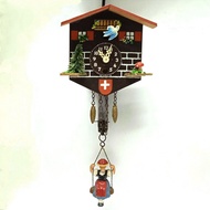 70s-80s Swiss Famous Wind-up vintage antique Cuckoo clock 10"(H) with key 瑞士名物，古董上鏈鐘古董掛牆鐘古董鐘古董咕咕鐘 附上