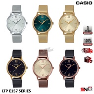 Casio LTP-E157M LTP-E157MG LTP-E157MGB LTP-E157MR LTP-E157MRB Quartz Analog Stainless Steel Mesh Ban