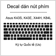 International character key button Decal (Us) for Asus K43S, K43E, X44H, K84L K43 K84 X44
