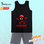 Deadpool Pattern Boys' T-Shirt Set 1-10 Years - QueensFashion.id