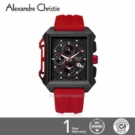 ALEXANDRE CHRISTIE AC6601 Recatangle Shape Silicone Strap Chronograph Men's Watch