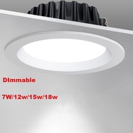 Dimmable LED Downlight Recessed Ceiling Lamp 7W 18W 12W 15W Spotlight Aluminum Spot Led Light 110V 220V Indoor Bedroom Kitchen 120 Degree Ceil