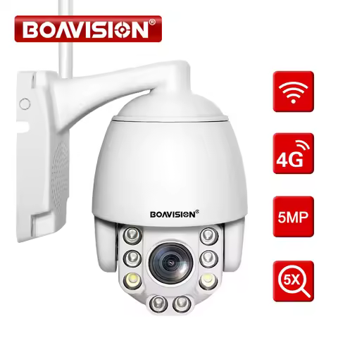 5X Optical Zoom Wireless PTZ IP Camera Wifi/4G 5MP 8MP AI Auto Tracking Outdoor Video Surveillance H
