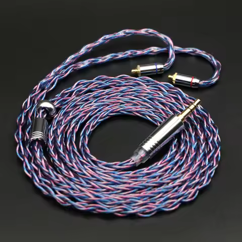 Headphone Upgraded 3.5mm to MMCX Plaited Audio Cable With 8-strand For SE535 SE846 SE215 SE315 SE425