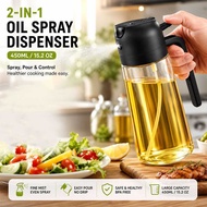 [Aurora] WOOBRICE Multipurpose Oil Bottle 2in1 Spray Oil Dispenser 450ml - CY181